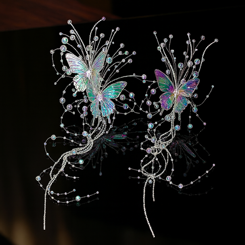 Butterfly Tassel Pearl Hair Clip – Princess Bride Wedding Headpiece