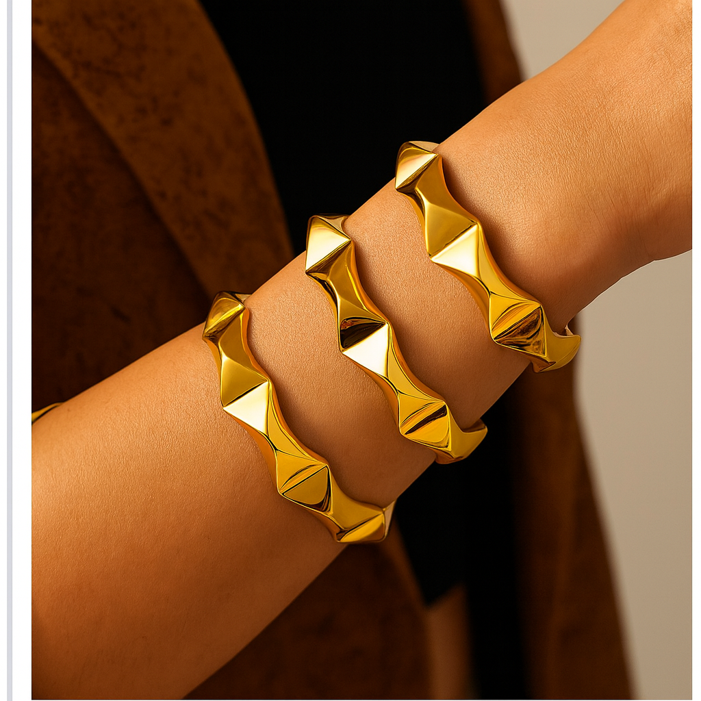 French Fashion Retro Geometric Opening Adjustable High-End Bracelet Jewelry