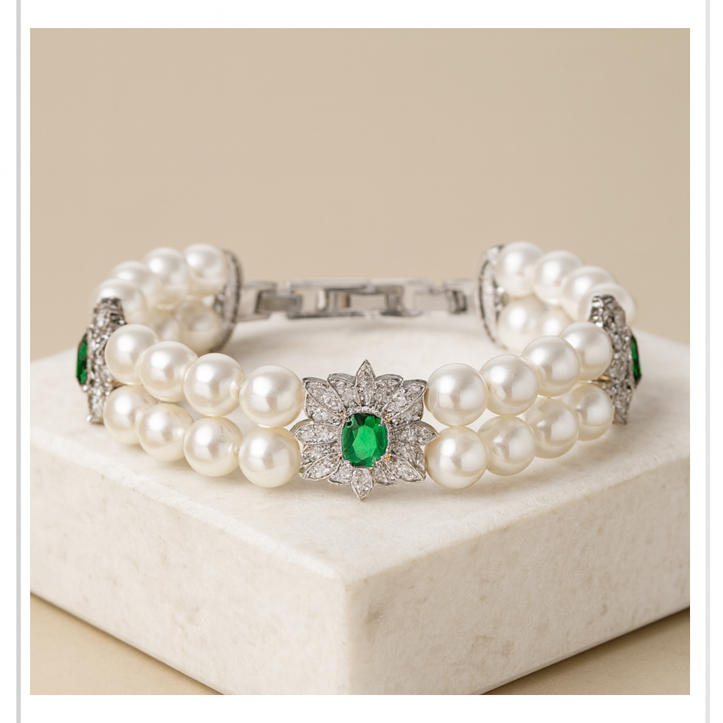 European and American High-End Double-Layer Baroque Pearl Bracelet