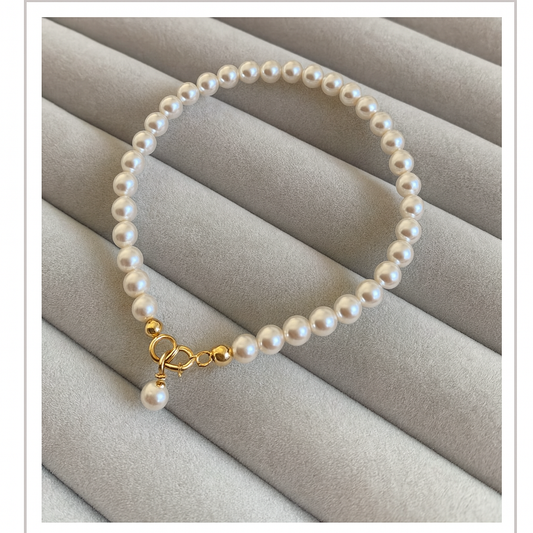 Fashionable Freshwater Pearl Magnetic Clasp Bracelet — Women’s Elegant Gift Jewelry