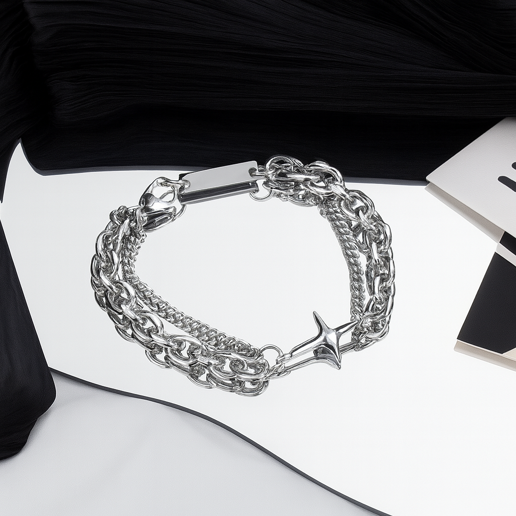 Titanium Steel Handmade Bracelet — Non-Fading Minimalist Chain for Men