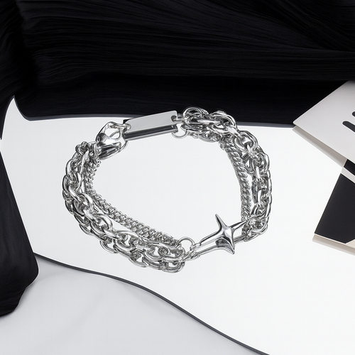 Titanium Steel Handmade Bracelet — Non-Fading Minimalist Chain for Men