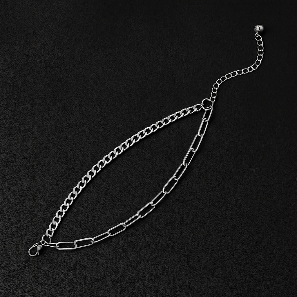 Trendy Double-Layer Splicing Bracelet — Hip-Hop Niche Design for Men & Women