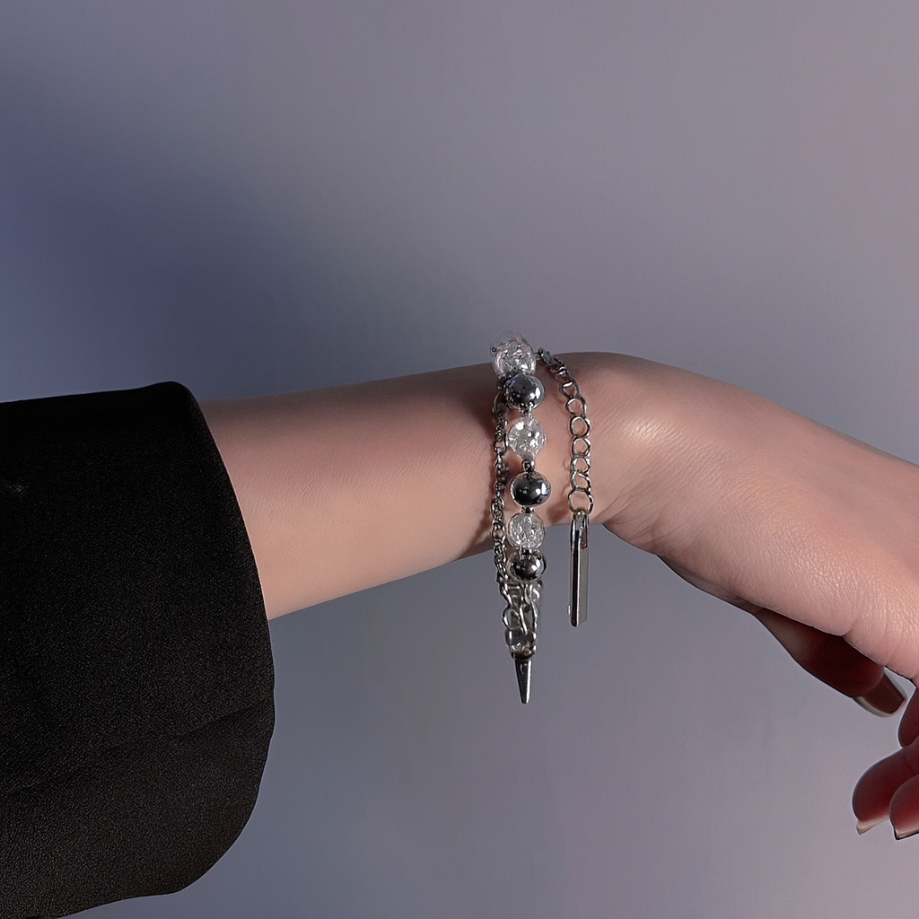 Cold Wind Ice Crack Bead Splicing Bracelet — Trendy Couple Bracelet (Unisex Niche Design)