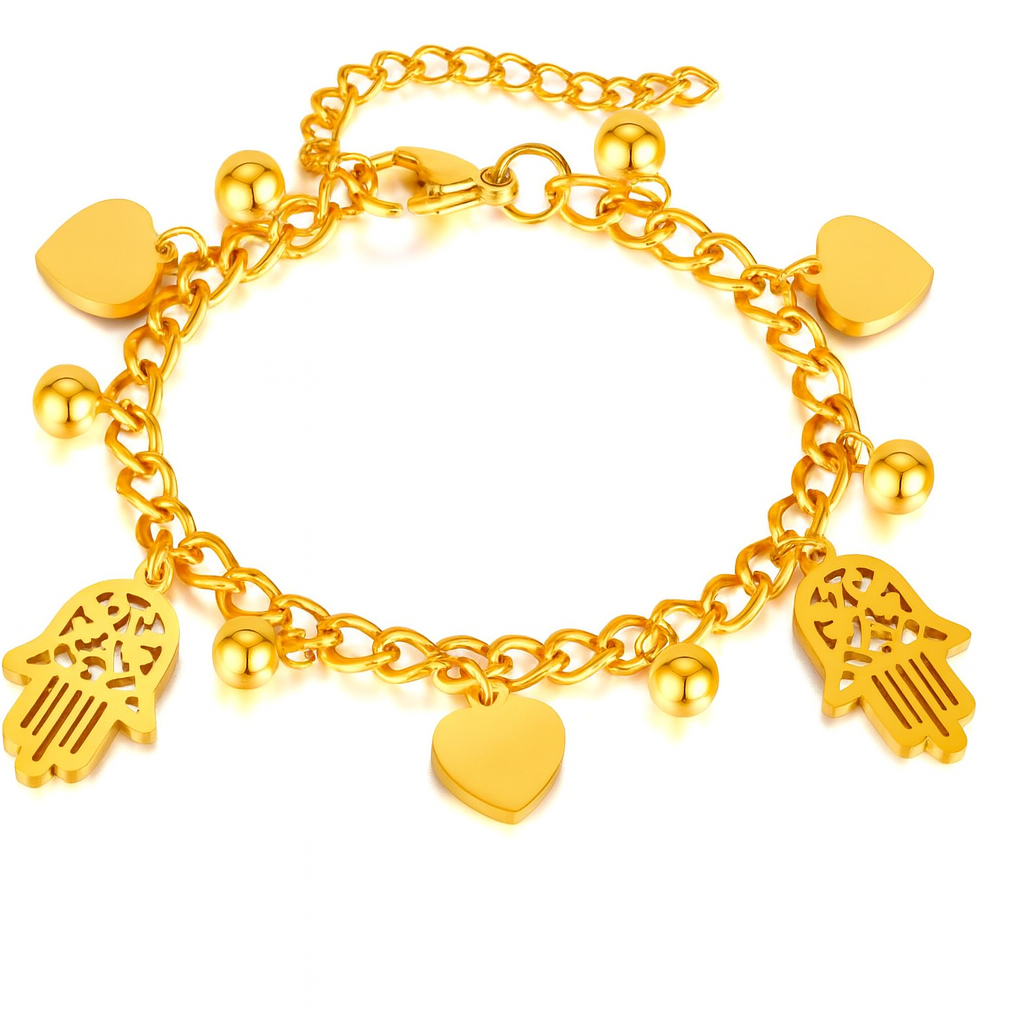 Gold Duo Bao Charm Bracelet — Elegant Multi-Occasion Fashion Jewelry Gift