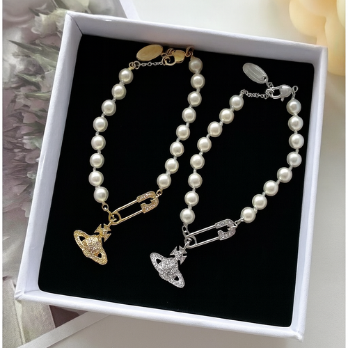 Luxury Saturn Zircon & Freshwater Pearl Bracelet — High-End Women’s Jewelry