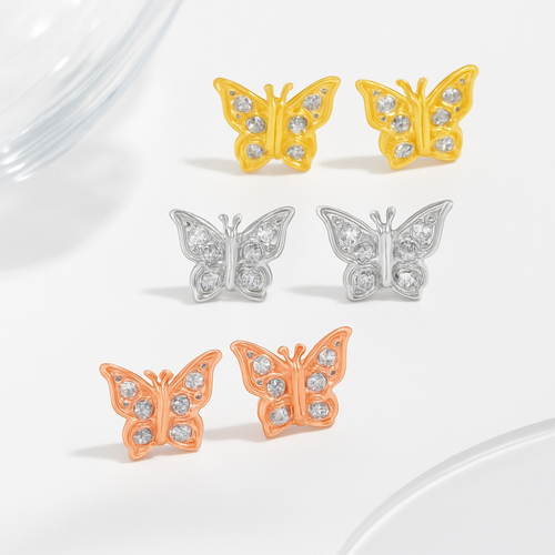 Cross Border Butterfly European and American High-End Design Versatile Earrings Jewelry Gift