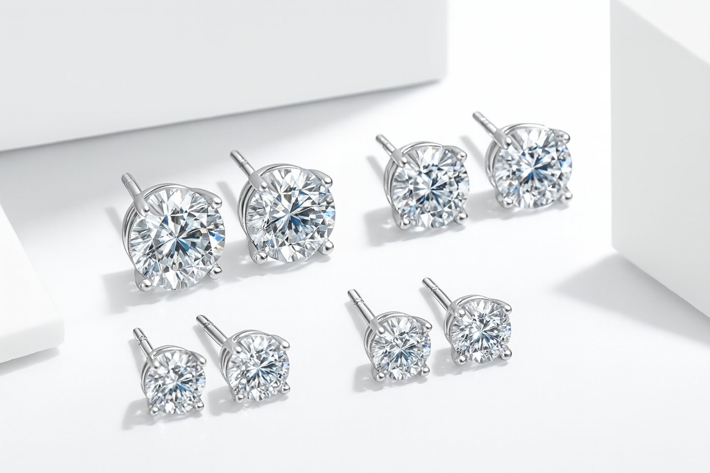 Cross Border 3A Zircon Fashionable Earrings for Women S925 Silver Needle Compact Ins Jewelry Gift