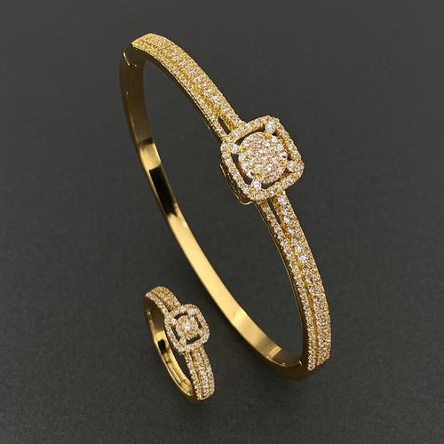 Three-Row Micro-Inlaid Zircon Bracelet — Exquisite Copper Jewelry