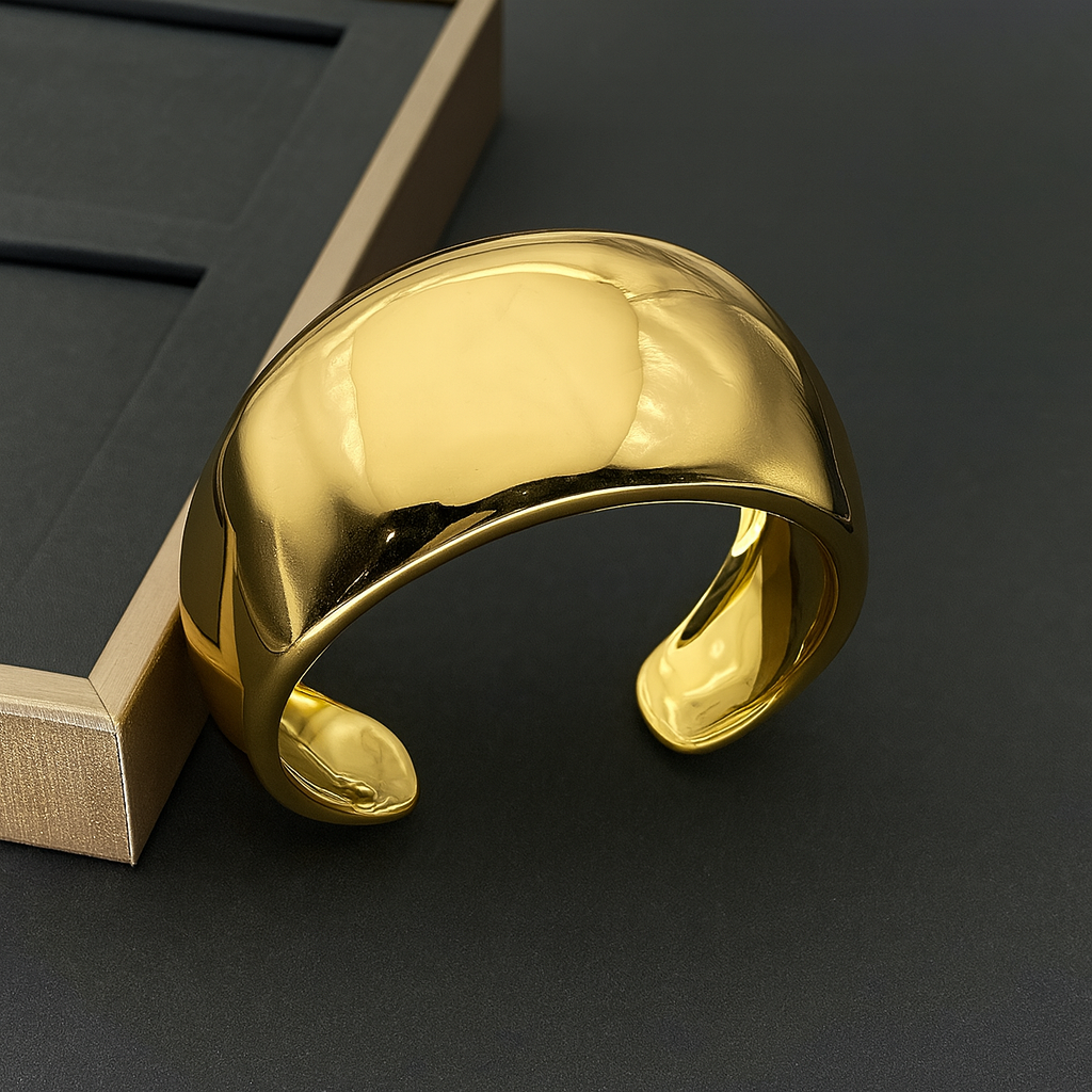 High-Brightness Gold Cuff Bracelet — Women’s Copper Party Jewelry
