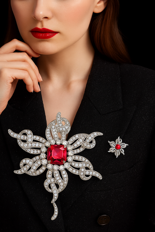 Korean Version with Gorgeous Temperament and Elegant Flower Brooch