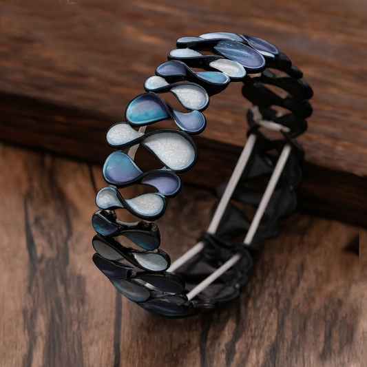 Colorful Oil Painting Geometric Hollow 8-Shaped Flower Bracelet