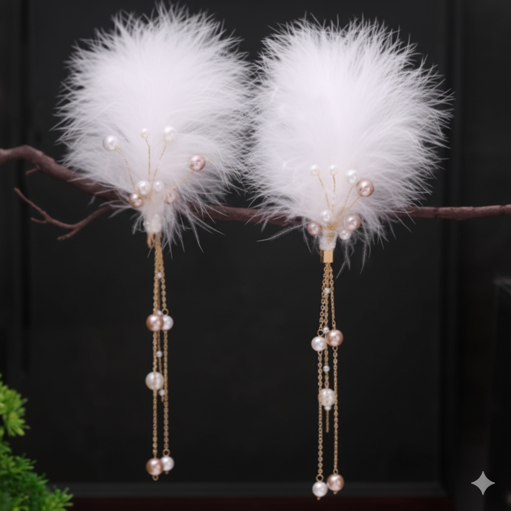Fairy Tassel Feather Clip – Ancient Style Hair Accessory
