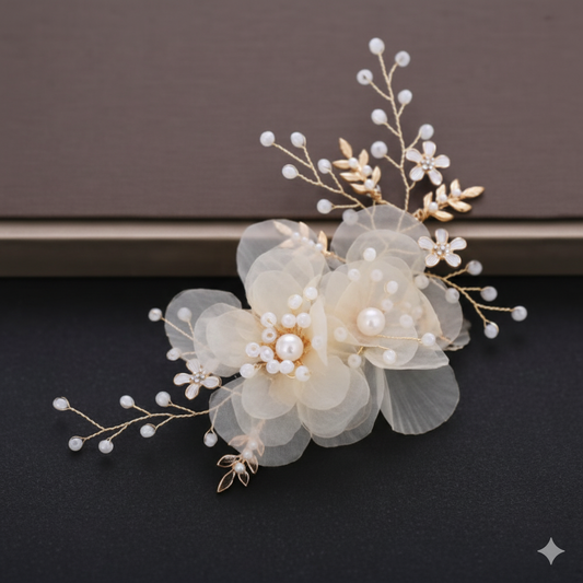 Flower Girl Wedding Headwear – Floral Hair Clip Accessory
