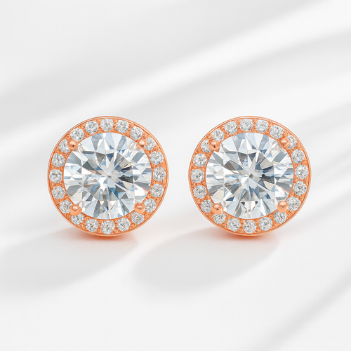 Fresh and Versatile S925 Earrings Round Zircon Gift Jewelry