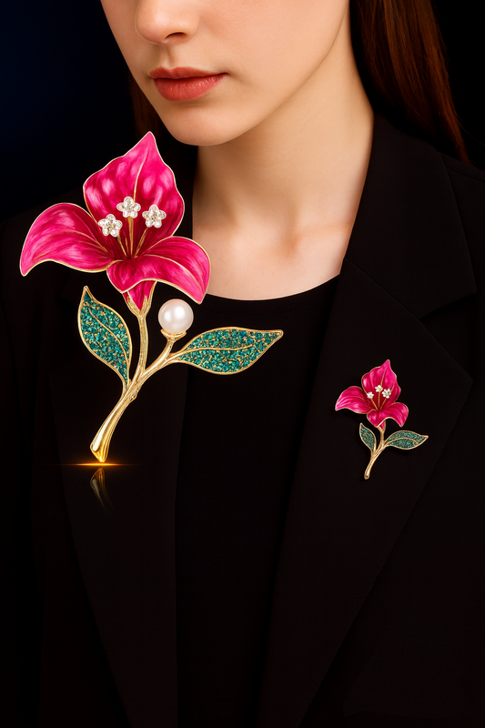 High-End Crabapple Flower Retro Dress Brooch — Luxury Temperament Pin