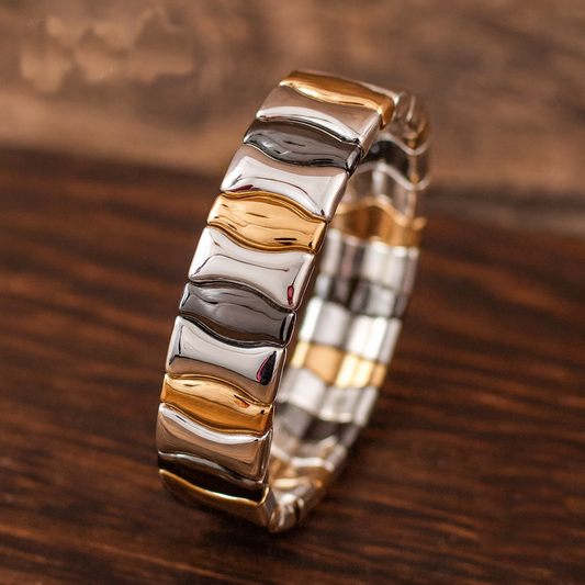 Hot Selling Tri Color I-Shaped Elastic Alloy Bracelet