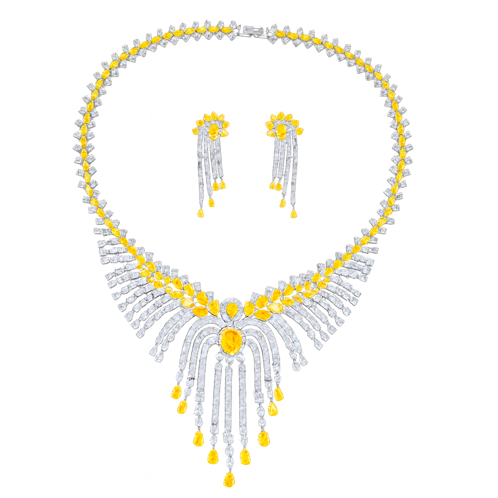 Hualiusu Gold-Tone Zircon Jewelry Set – Luxurious Shine for Special Occasions
