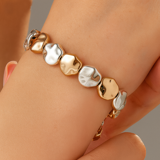 Imitation Baroque Shaped Environmentally Friendly Alloy Bead Bracelet