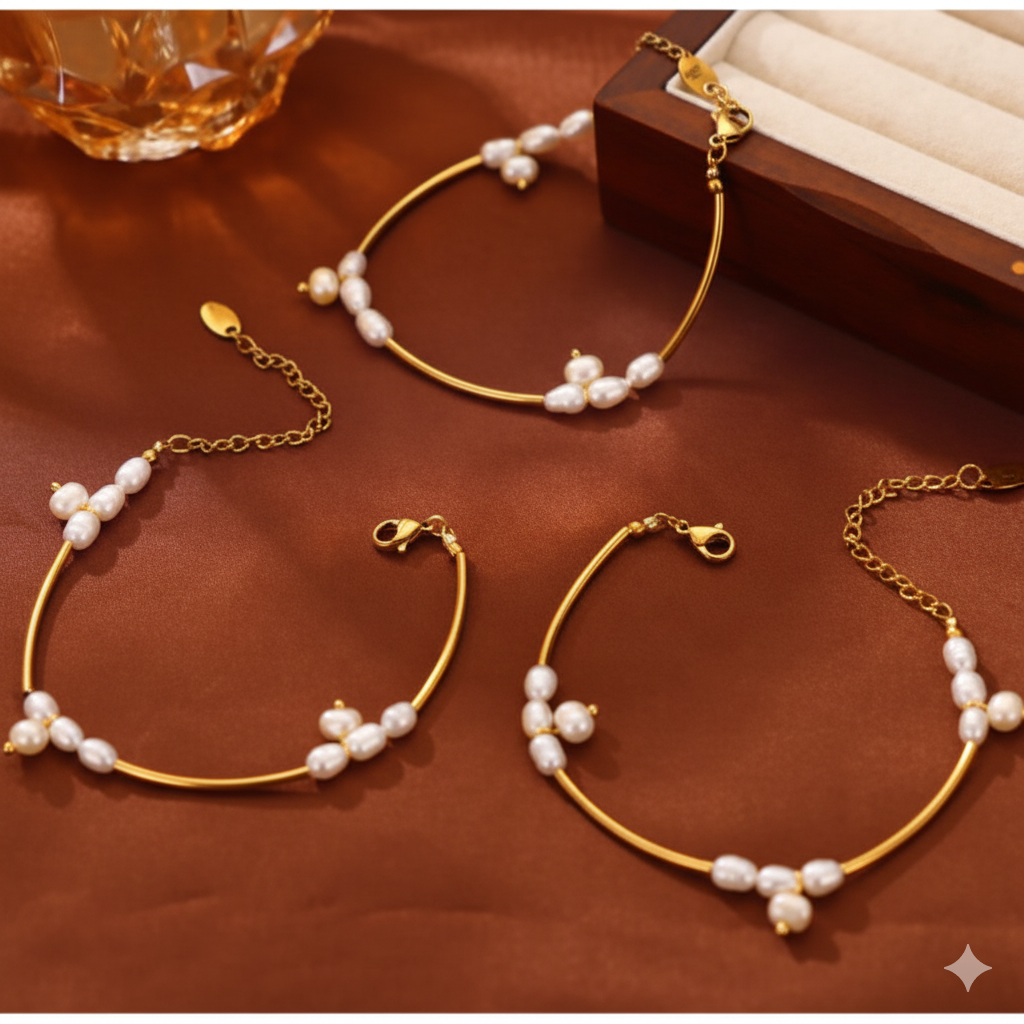 Light Luxury Style Elegant Jewelry Geometric Freshwater Pearl Necklace