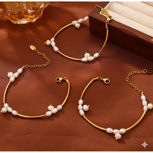 Light Luxury Style Elegant Jewelry Geometric Freshwater Pearl Necklace