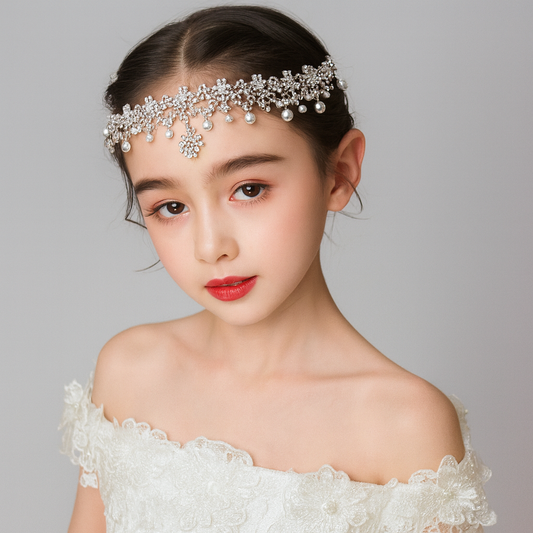 Pearl Garland Children’s Birthday Performance Headwear – Princess Crown