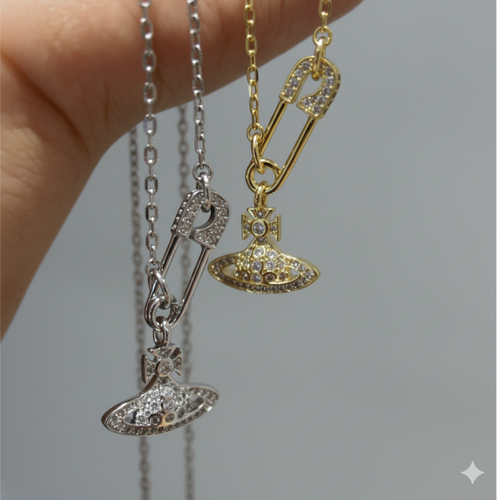 Pin Chain Vivian Star Sweet Cool Wind Titanium Steel Pinsaturn Necklace