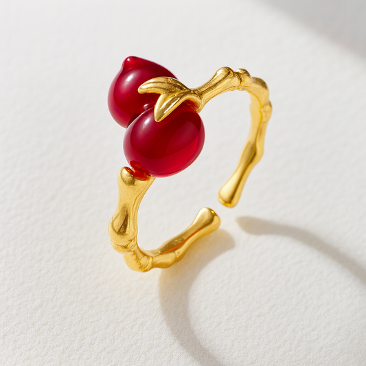 Red Gourd Opening Ring, Fashionable and Creative, Adjustable Ring