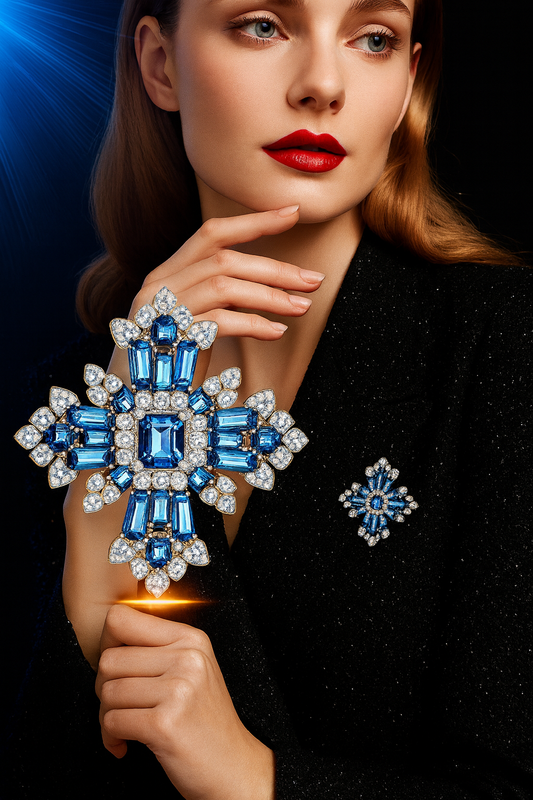 Retro Geometric Pin Style Chest Flower Accessory