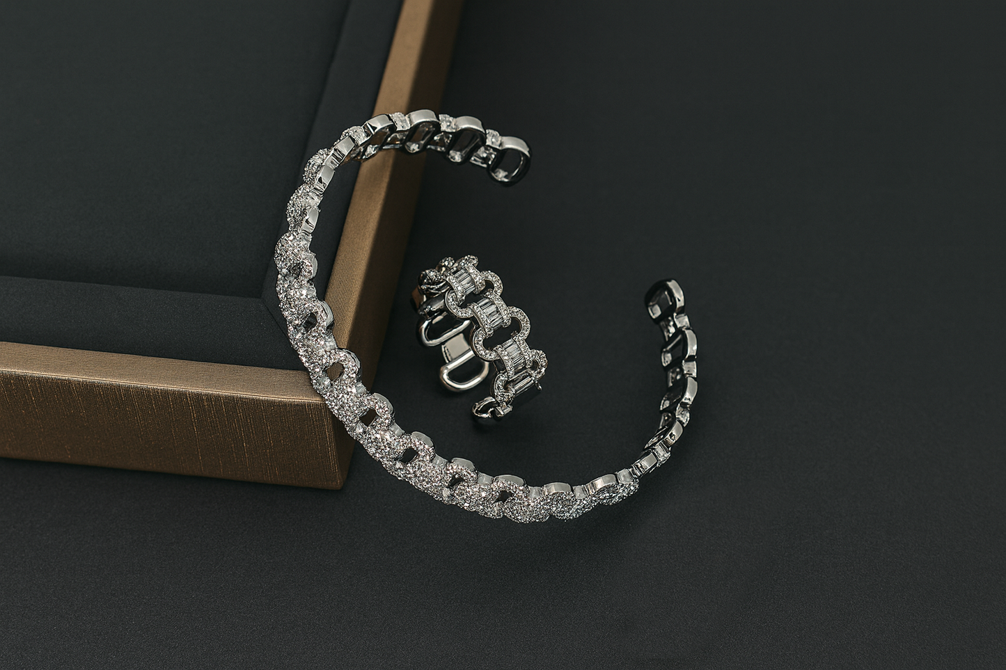 Round Ring Zircon Bracelet & Ring Set — Luxury Women’s Jewelry