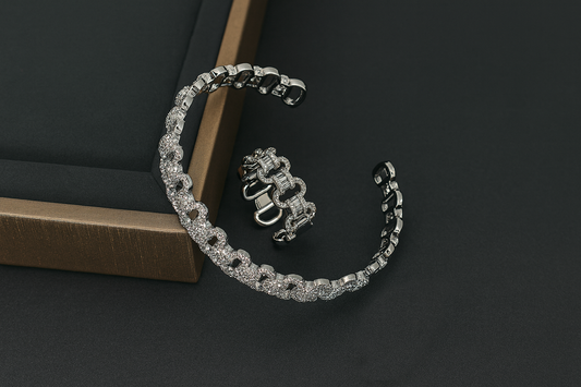 Round Ring Zircon Bracelet & Ring Set — Luxury Women’s Jewelry