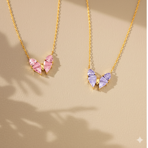 S925 Pure Silver Zircon Butterfly Necklace for Women, Simple and Fashionable