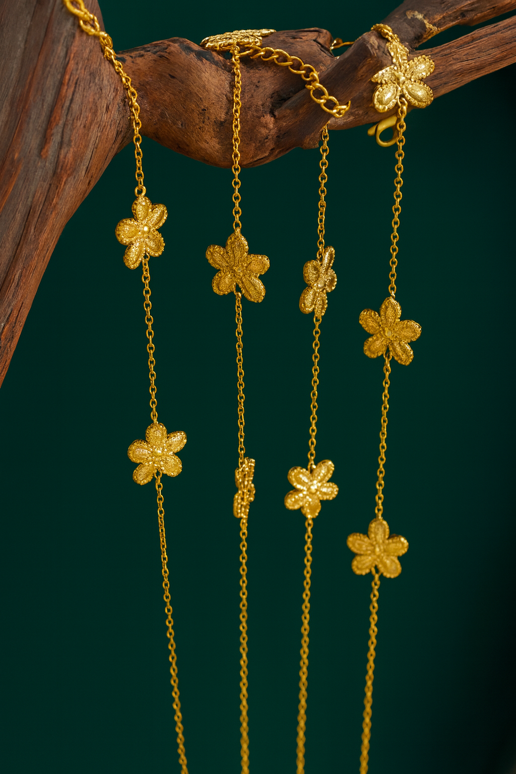 Small, Fresh, Niche Circular Flower Korean Version Bracelet Necklace Set, Two-Piece Set