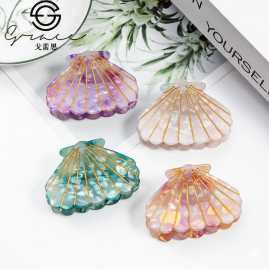 Small Shell Hair Clip – Back-of-Head Accessory