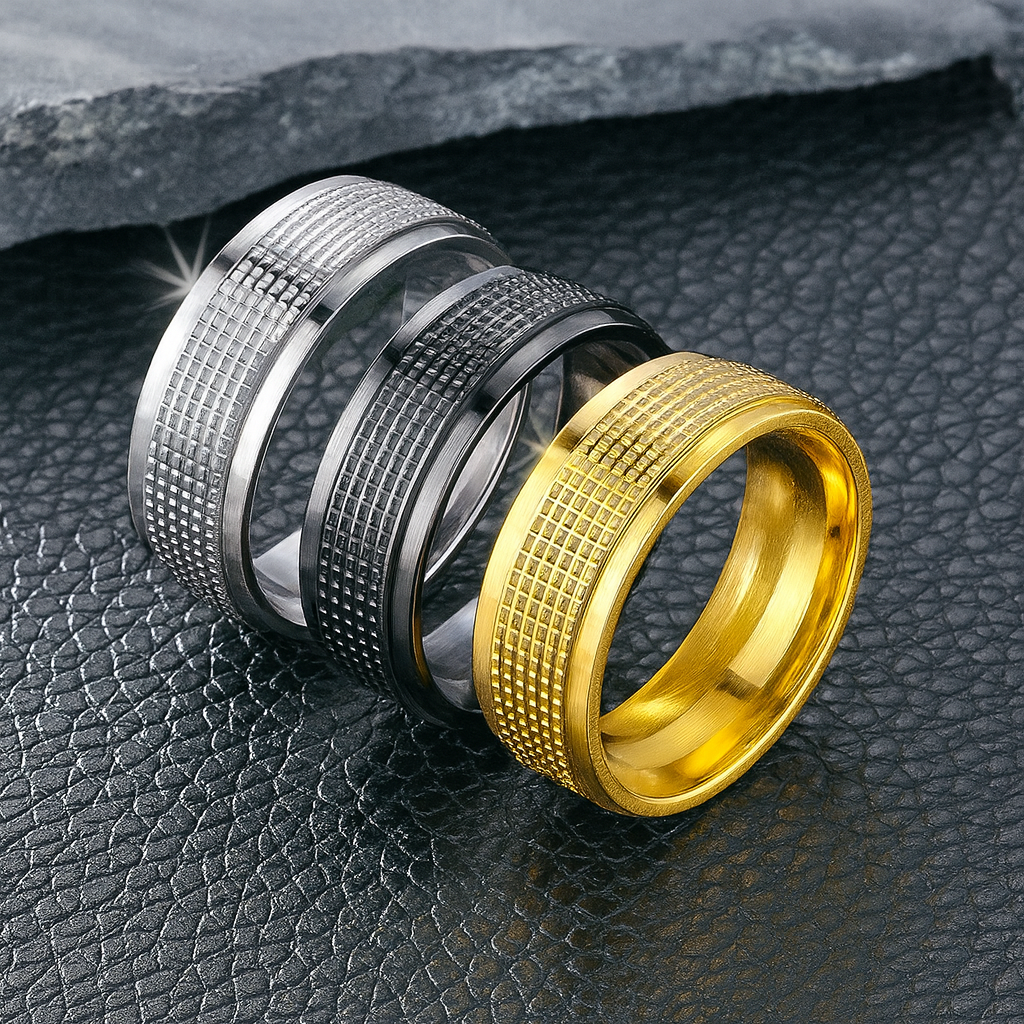 Titanium Steel Men's Ring with Fashionable Temperament and Business Style