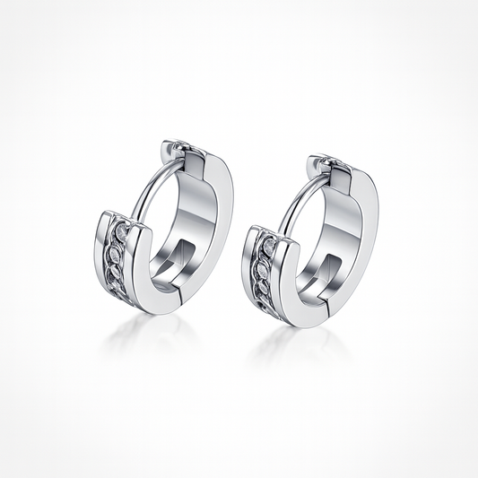 Vintage Chain Stainless Steel Earrings, Fashionable Street Trend Hip-Hop Gifts Jewelry