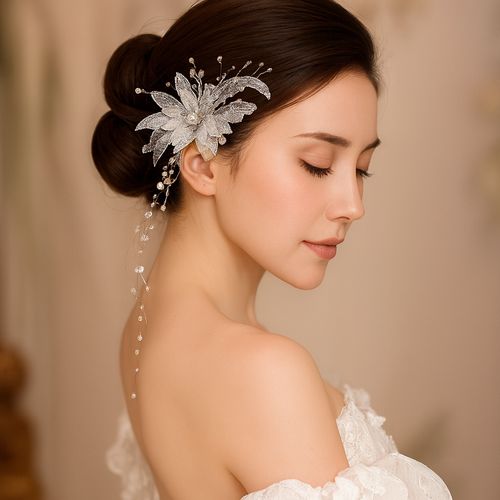 Wedding Headdress – Bridal Crystal Bead Hair Clip